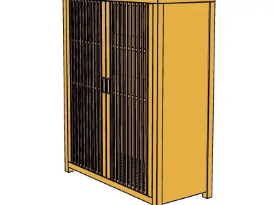 Habitat Eave 2 Door Bamboo Cabinet - Natural 3d model 3D model