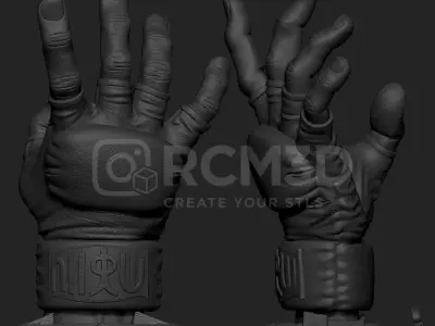 Street Fighter Ryu and Key hand joystick holder 3D print model