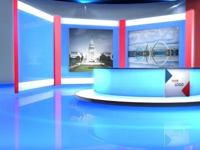 Stage Design for news 3D model