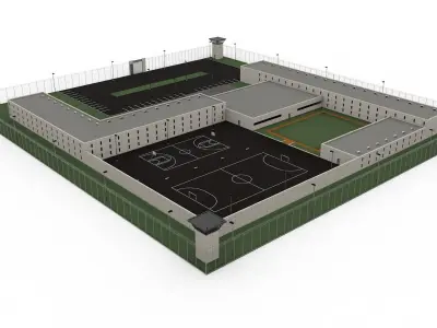 High security prison 3D model