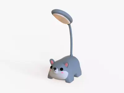 Wolf Desk Lamp Low-poly 3D model