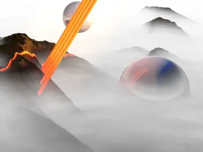 SCI-FI mountains Low-poly 3D model