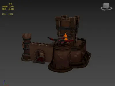 Next Generation Orc Barracks Low-poly 3D model