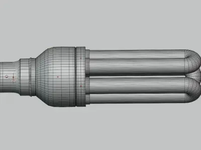 CFL bulb with 3 tubes 3D model