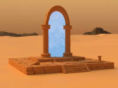 Portal in a Desert Free low-poly 3D model