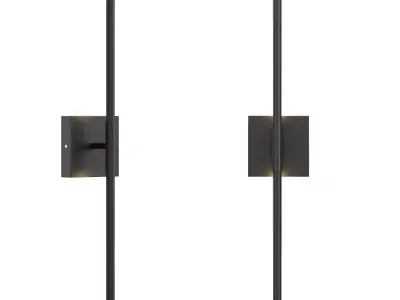 Trace Black LED Modern Wall Light 3D model