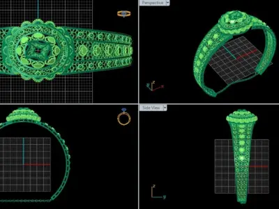 Women Bracelet Indian style madrassi  3D print model