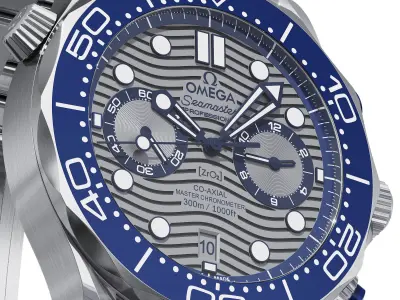 Omega Seamaster Diver 300M 44mm blue 3D model