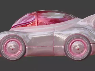 Stylized Sci-Fi Valentine Hover Car 3D Model Low-poly 3D model
