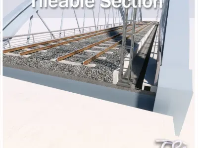 2 IRON RAILWAY BRIDGE 3D model