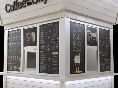 Coffee and the City Low-poly 3D model