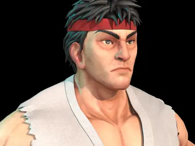 Street fighter - Ryu 3D model Low-poly 3D model