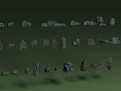 Rock Assets Low-poly 3D model