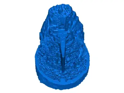 design a detailed 3D printable stone tower terrain for wargaming Low-poly 3D model