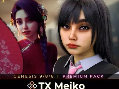 TX Meiko Premium PACK for G9 G8 G8-1 Low-poly 3D model