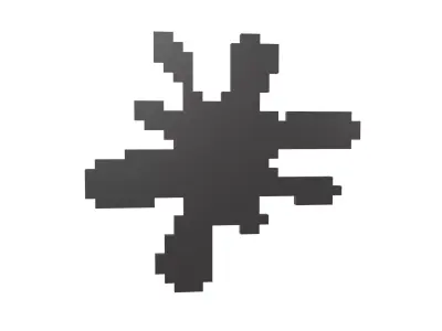 Voxel Splash Symbol v1 011 Low-poly 3D model