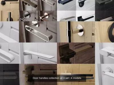 Door handles collection all 4 set 3D Model Pack
