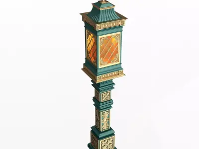 Classic Street Light 0203 Low-poly 3D model