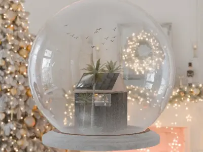 Christmas tropical globe 3D model