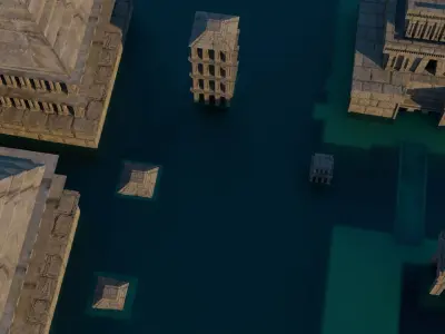 city under water Free low-poly 3D model