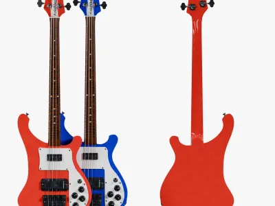  Rickenbacker 4003 Bass Guitars Red and Blue PBR Collection 