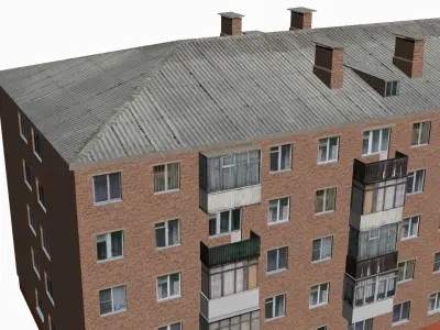 Russian Soviet brick house 3D model