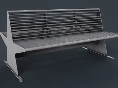 Metal Modern Bench 34 PBR Game Ready Low-poly 3D model