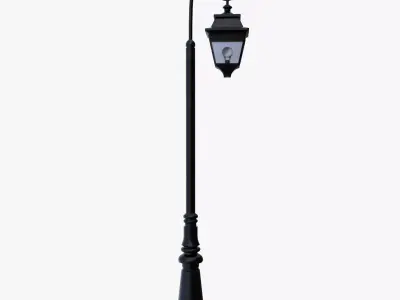 Classic Street Lamp PBR Low Poly All Quads Low-poly 3D model