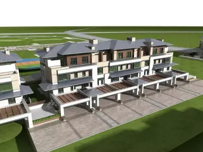 Villa apartment complex 3D model