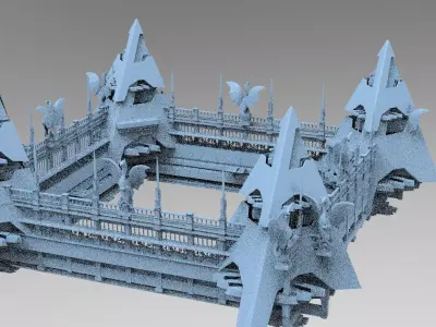 Dark Fire Drake Cathedral Tower Arena 1 3D model