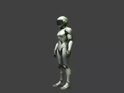 Rigged And Animated Sci-fi Character Low-poly 3D model
