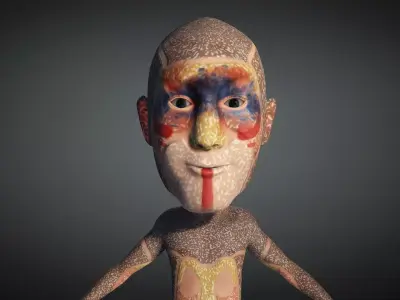 Sci-Fi Alien male 3D character Low-poly 3D model