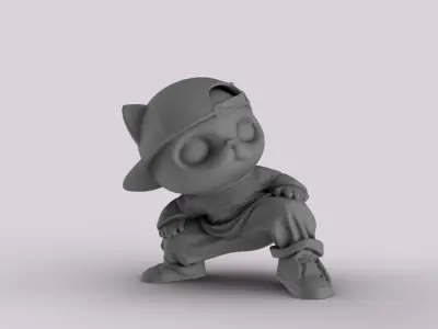 Street Style Kitty - Cool Decorative Figurine 3D print model