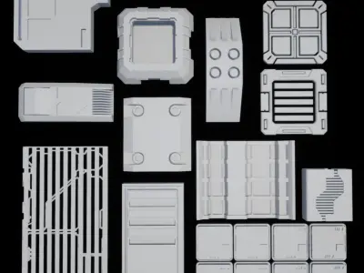 Sci-Fi Builder Kit Low-poly 3D model