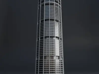 SKYSCRAPER CITY BUILDING 02 Low-poly 3D model