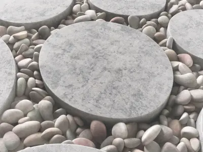 Tile square oval pebble n1 3D model