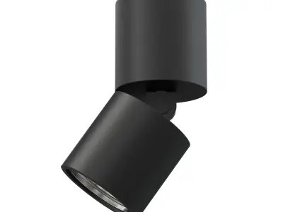Black Cylindrical Light 3D Model 3D model