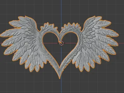 Wings Printable carved decor 15  3D print model
