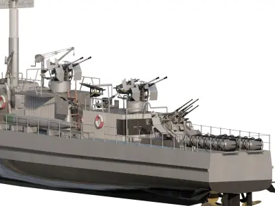 WW2 FAST ATTACK TORPEDO BOAT 3D model