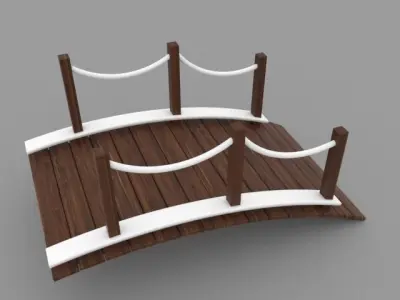 Japanese Garden Bridge 3D model