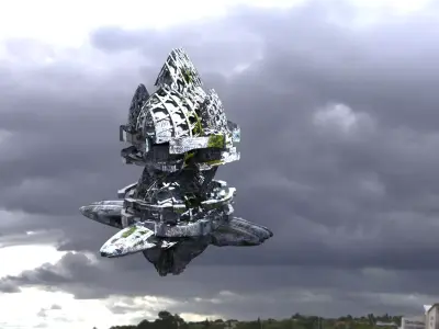 Wind Clean energy Drone Tower 2 3D model