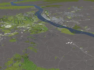Harrisburg Pennsylvania USA 50x50km 3D model