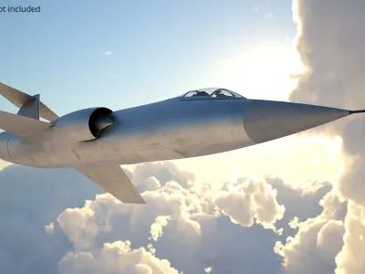  Vintage Supersonic Fighter Jet Rigged for Cinema 4D 