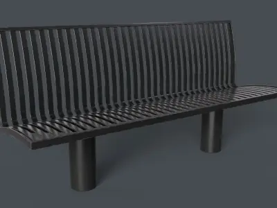 Metal Modern Bench 22 PBR Game Ready Low-poly 3D model