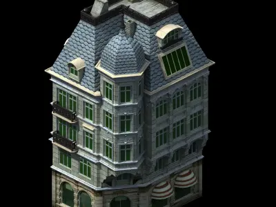 Different dimension - building - bank building 3D model