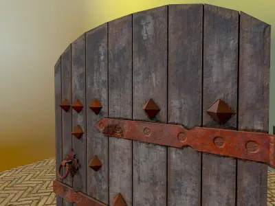 Old Wooden Door Low-poly 3D model