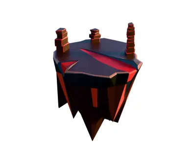 Stylized Low Poly Floating Islands Pack Blender Only Low-poly 3D model