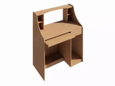 Modern Wooden Home Office Computer Table 3D model