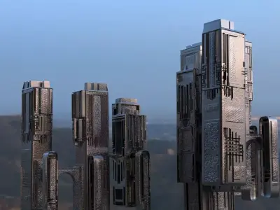 Sci Fi towers 3D model