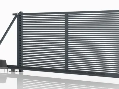 Aluminum Electric Sliding Gate - Model 2 - 4cm - 3D model